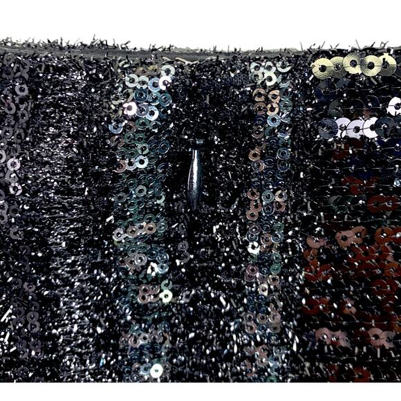 EXPRESS Women's Sz 8 NEW Black and Silver Mini Skirt Back Zipper Party - Picture 6 of 7